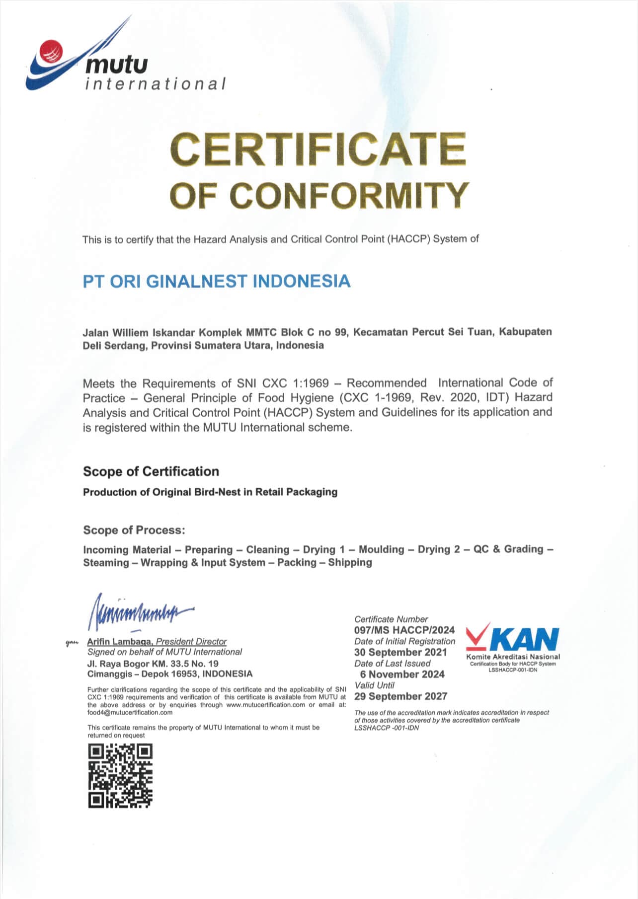 Sertifikat HACCP